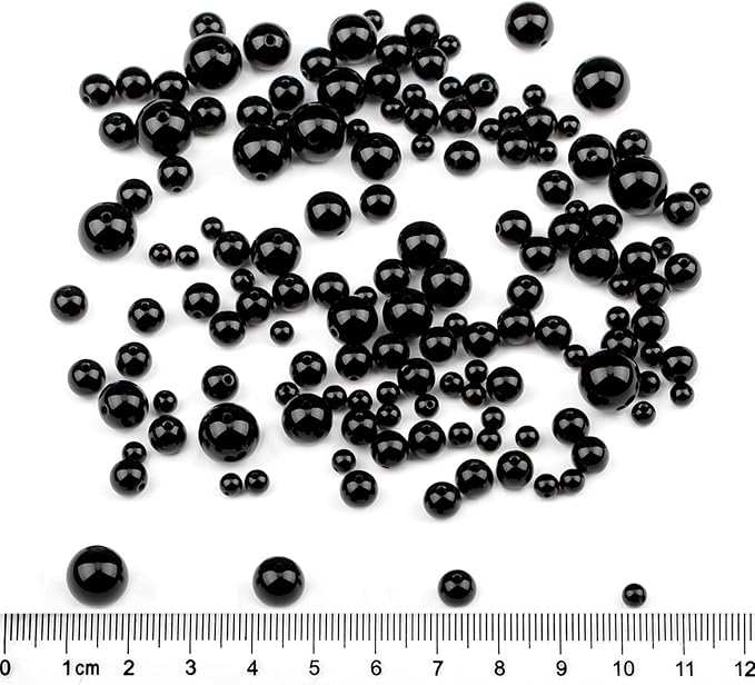 bymitel 8mm natural onyx black agate round beads gemstones genuine with 140pcs diy jewelry making unisex (8mm 140pcs, black onyx)