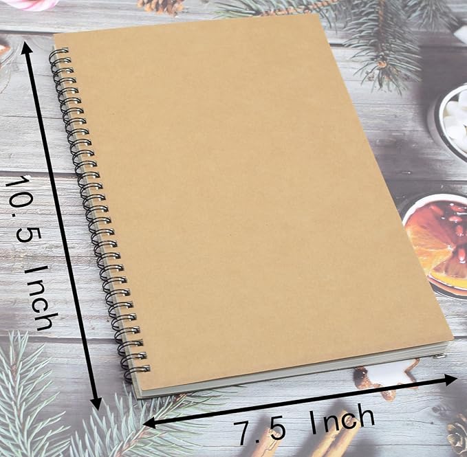 5 Pcs 16K Sketchbook, Spiral Sketch Pads, 30 Sheets (60 Pages) 120 GSM Thicken Paper, for Art Painting and Drawing (16K)