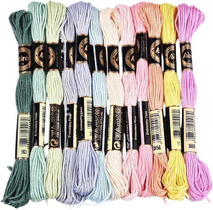 12 Skeins 6 Ply Colorful Embroidery Floss Variegated Candy Color Friendship Bracelet String Polyester Cross Stitch Thread Yarn Threads Bulk for Hand Sewing Crafts Bracelets Making Knitting