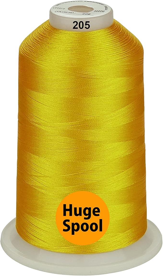 Simthread - 33 Selections - Various Assorted Color Packs of Polyester Embroidery Machine Thread Huge Spool 5500Y for All Sewing Embroidery Machines - 3 Differ Yellow
