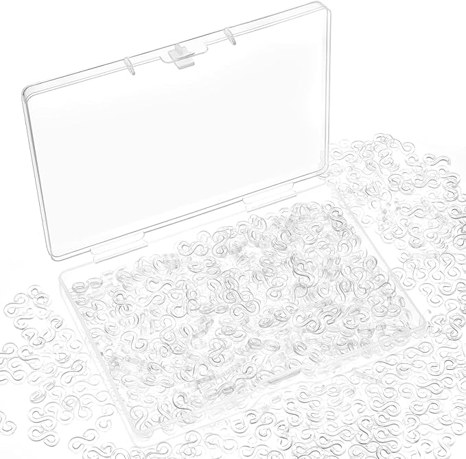 Rolybag 400Pcs S Clips Rubber Band Loom Band S Clips for Loom Bracelets Plastic Connectors Supplement Kit and DIY Bracelet Making (400-Clear)
