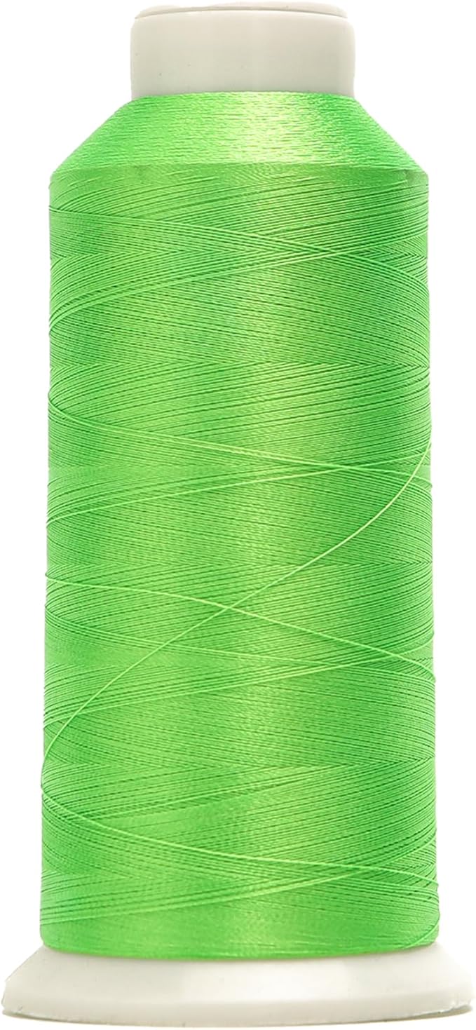 High Tenacity Polyester Embroidery Machine Thread 40WT(120D/2) 4000M Per Spool for Commercial and Domestic Embroidery Machine (Fluorescent Green-1850)
