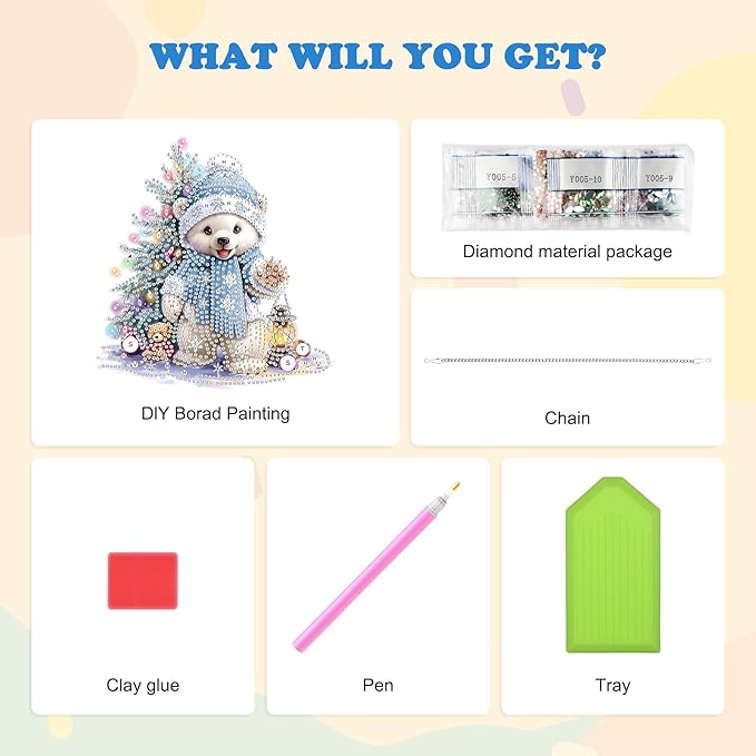HEIBAGO Polar Bear Diamond Art Hanging Kits for Adults Kids, 5D Special Shaped Crystal Diamond Painting Kit, DIY Pattern Window Pendant Gem Art Kit for Home Wall Decor 8.3 x 8.3 Inch