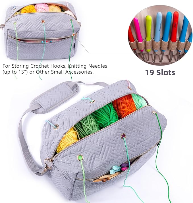 Crochet Bag Organizer - Knitting & Crocheting Yarn Storage - Yarn Holder for Accessories & Gifts