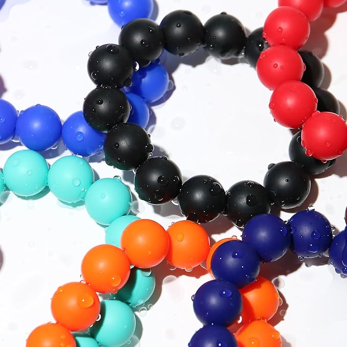 120pcs 15mm Bulk Silicone Beads for Pens, Keychains, Necklaces and Bracelets Making,Assorted Rubber Beads Set (Black)