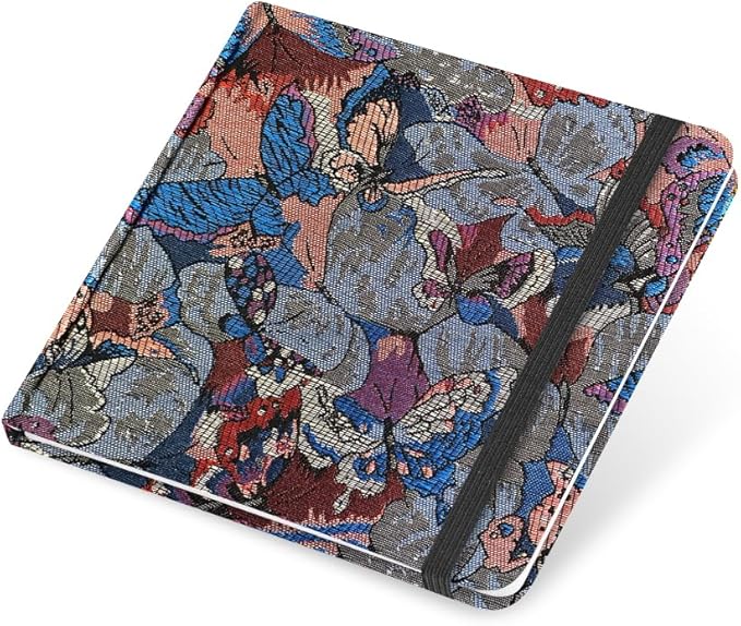 Mifuner Square 5x5 Bleedproof Marker Paper Pad,110 GSM Alcohol Ink Bristol Paper Sketchbook,Handmade Journal 88 Sheets (176 Pages) Markers Ink Mediums Art Sketch Book Blue Grey Butterfly