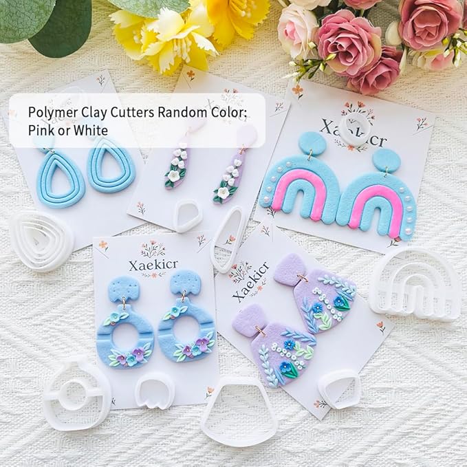 Xaekicr Abstract Shapes Polymer Clay Cutters Set – Clay Cutters for Polymer Molds, Clay Earring and Versatile Tools