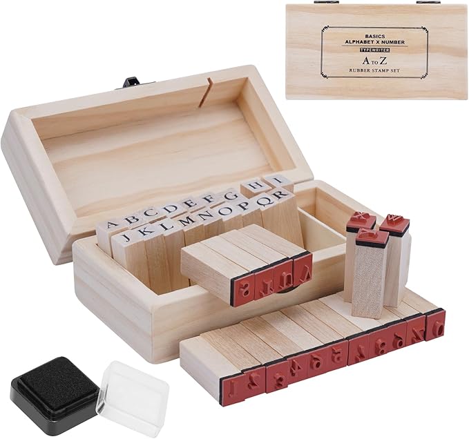 UCEC 36PCS Alphabet Letter Stamps for Clay with Ink Pad – Scrapbook Supplies Rubber Stamps for Journaling, Custom Stamp for Crafting–Letter Stamp Set Scrapbook Kit for Scrapbooking & Stamping Supplies