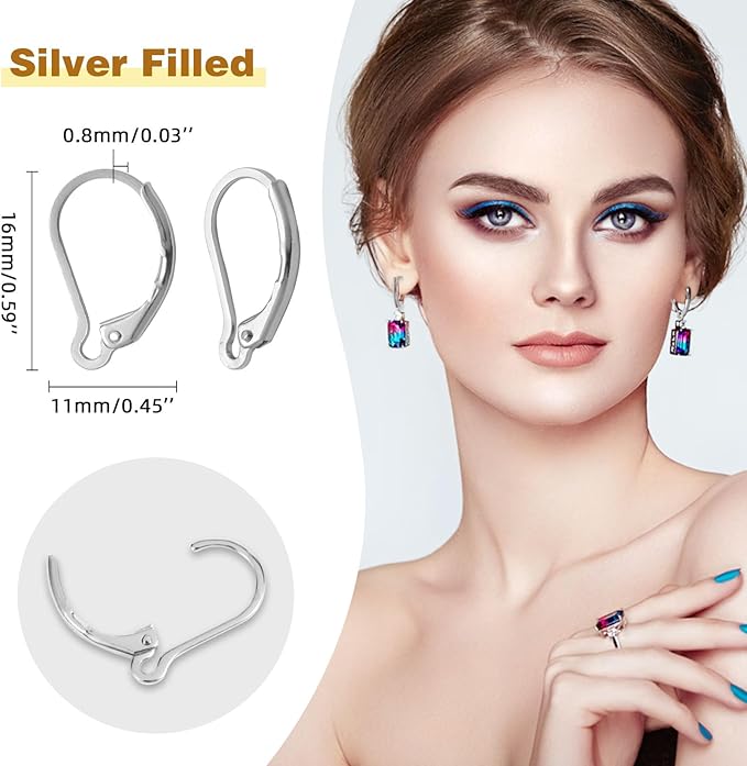 yaugkh 925 silver filled leverback french ear hooks hypoallergenic tarnish resistant dangle findings for jewelry making supplies