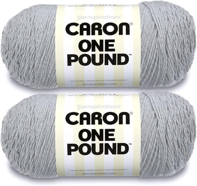 Caron One Pound Soft Graymix Yarn - 2 Pack of 454g/16oz - Acrylic - 4 Medium (Worsted) - 812 Yards - Knitting/Crochet