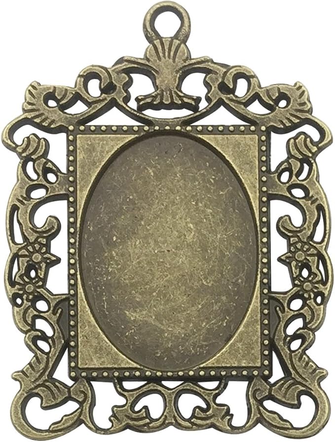 20pcs 18x25mm Oval Bezel Pendant Base Trays Cabochon Settings Trays Pendant Blanks 20pcs Mixed No Duplicate (M116)