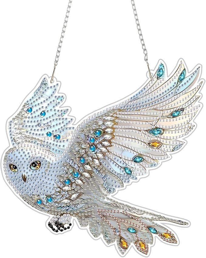 RYMILIE Diamond Art Hanging Kits for Adults, Special Shaped Diamond Painting,Double Sided 5D DIY Acrylic Diamond Art Painting Window Pendants Home Garden Wall Hanging Kits Snowman Ornament