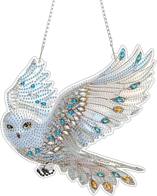 RYMILIE Diamond Art Hanging Kits for Adults, Special Shaped Diamond Painting,Double Sided 5D DIY Acrylic Diamond Art Painting Window Pendants Home Garden Wall Hanging Kits Snowman Ornament