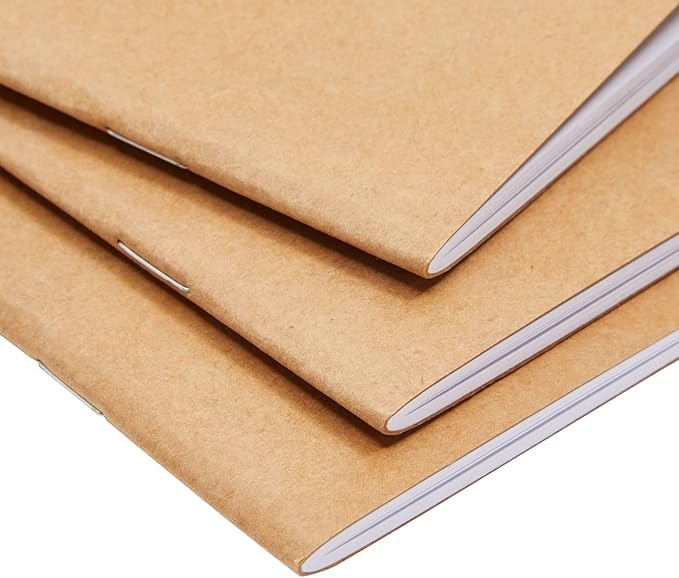 Paper Junkie Journaling Notebooks - 5.5 x 8.5 in, Kraft Brown, Pack of 24 - Unlined Journals & Pocket Notepads for Sketching, Writing & Travel - Bulk Notebook Set for Kids & Students