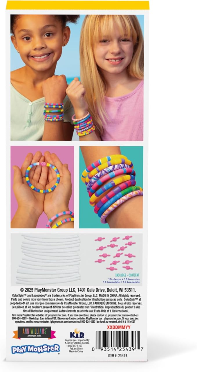 ColorSpin Bracelet Replacement Tubes - 15 Replacement Tubes with Clasps Only for ColorSpin Electric Bracelet Maker
