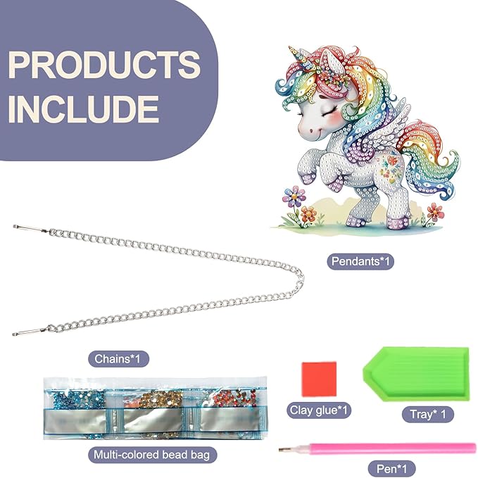 TDFERAN Diamond Painting Pendant Colorful Unicorn DIY Diamond Art Decoration Kit Window Pendant, Gem Art Wall Home Window Decoration Adult Digital Painting Women Crafts Hobby