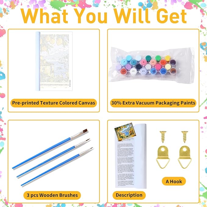 Paint by Numbers Kit for Adults, Lemon Paint by Numbers Kit for Adults Beginners, DIY Acrylic Painting on Canvas for Home Wall Art Decor(16x20Inch