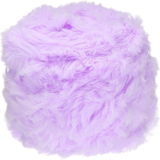 PATIKIL 70yds Faux Fur Yarn, Fuzzy Yarn Crochet Fluffy Yarn Soft Chunky Polyester Plush Fur Eyelash for Crocheting Knit Blanket Rug Sweater Scarf Hat Bear Craft, Lilac Purple