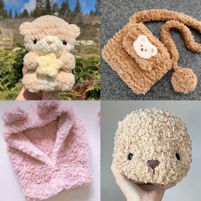 Soft Velvet Yarn Chenille Yarn for Crocheting Super Bulky 100g (74.3 yds) Baby Blanket Yarn for Knitting Amigurumi Yarn for Crochet Weaving Craft (Powder, 1 Skein)