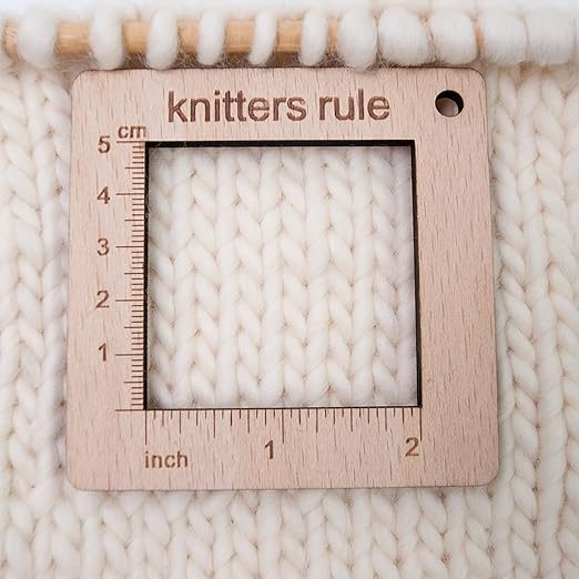 3 Pcs Wood Knitting Gauge Rulers with Lamb Marking Button, 3 Style Square Knitting Tool, Crochet Hook & Knitting Needle Gauge & Knitting Rule, Sewing Rulers for Art Sewing Knitting Crafts