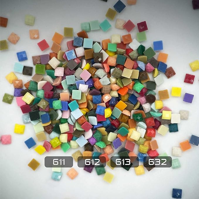 Diamonds Painting Accessories,Replacement for Missing Square Drills 611 612 613 632,Rhinestone Resin Diamond Drill,4 Colors Beads Gems Stones,3500pcs per Color
