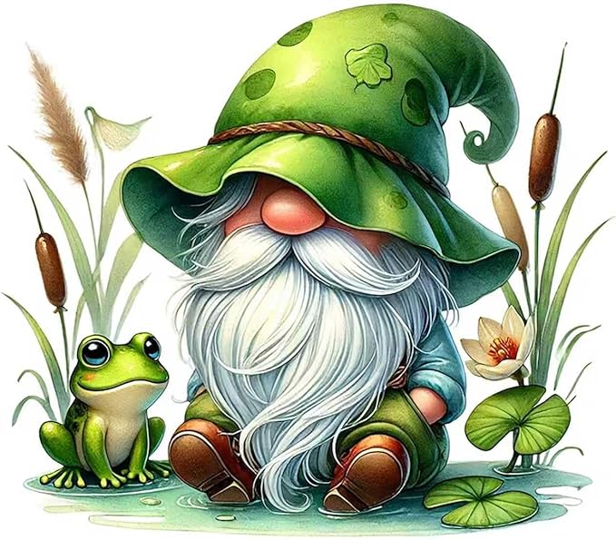 mrpwnle Gnome Diamond Art Kits for Adults, Gnome Diamond Painting Kits for Adults Beginners, 5D Diamonds Painting, DIY Round Full Drill Gem Art Crafts, Home Decor Gifts 11.8x11.8 inch