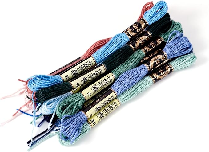 FASHEWELRY 105 Yards Crewel Cross Stitch Floss for Jewelry Making, 1mm Polyester Embroidery Floss Thread Embroidery Thread Bulk for Bracelet Knitting Stitch Supply (Rainbow)