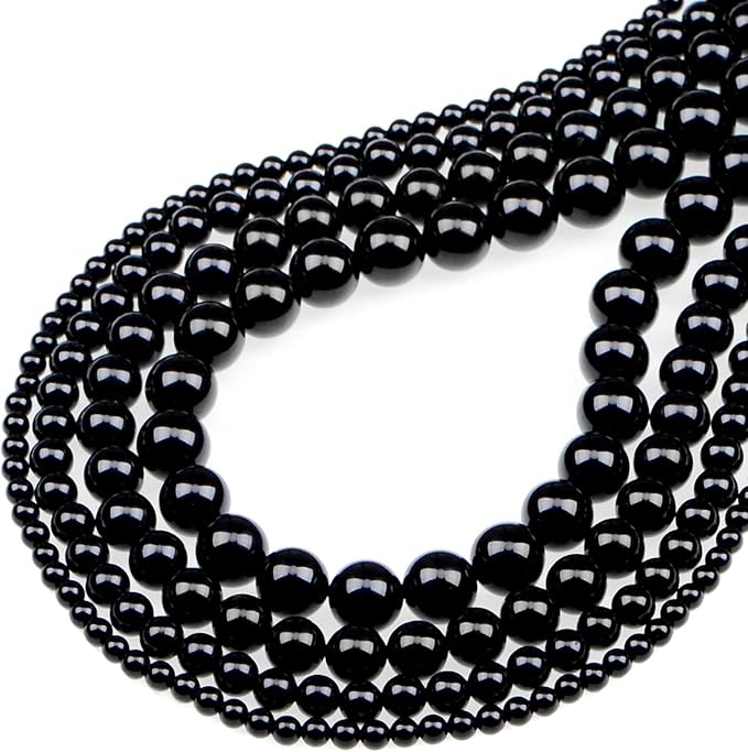 bymitel 4mm natural onyx black agate round beads gemstones genuine with 210pcs diy jewelry making unisex (4mm 210pcs, black onyx)