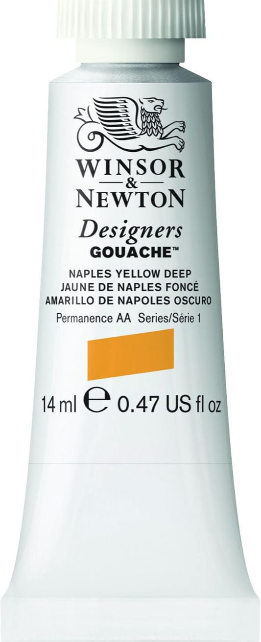 Winsor & Newton Designer's Gouache, 14 ml (0.47oz) tube, Naples Yellow Deep