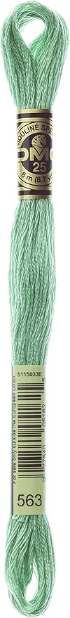 DMC 117-563 Six Stranded Cotton Embroidery Floss, Light Jade, 8.7-Yard