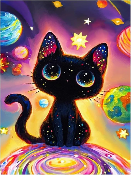 DOTZSO Cat Diamond Painting Kits for Adults, Easy DIY 5D Round Full Drill Diamond Art kit Diamond Dot Crystal Gem Art and Craft for Beginners Home Wall Decor 12x16 Inches