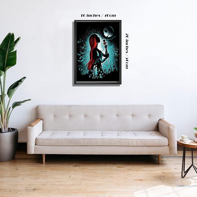 Youtheart Painting with Diamonds Sally Diamond Art Halloween, 5D Full Drill Cross Stitch Embroidery Kits, DIY Wall Décor