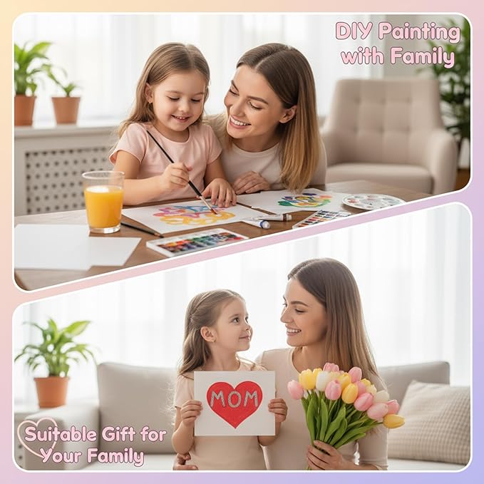 60 Set Watercolor Cards with Envelopes, 140lb/300GSM Cotton Heavyweight Watercolor Paper Cards, 4x6 Inch Foldable Blank Watercolor Postcards and Envelopes DIY Greeting Cards for Wedding Birthday