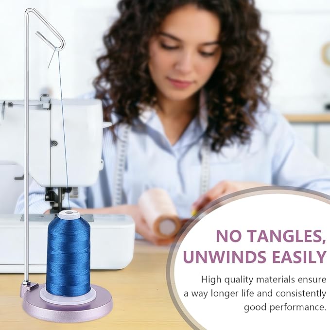 Simthread Spool Holder for Embrodiery, Sewing and Quilting Thread, All Metal Thread Stand, Pink