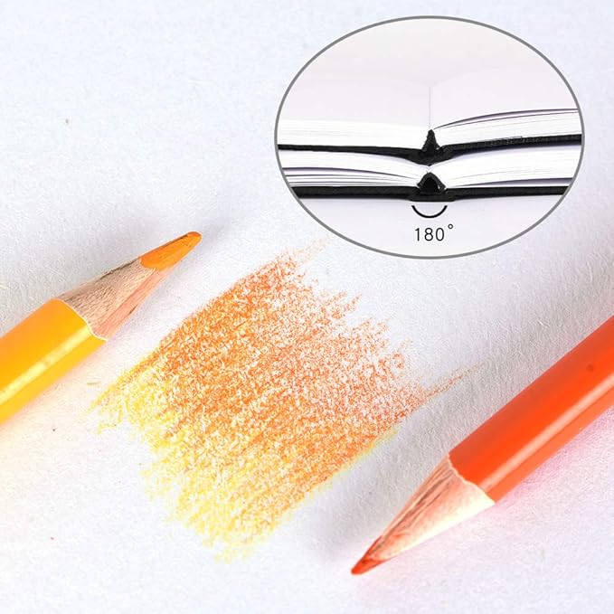 Square 5.1x 5.1 inches 165gsm Colored Pencil Paint Journal Hardbound 128pgs（64 Sheets Front Back Cold Pressed）Travel for Calligrapher Colored Pencil Sketch Handmade Cloth Cover Notebook River Vintage