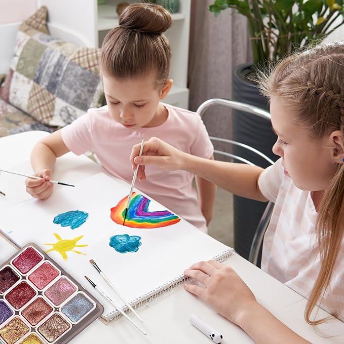 40 Color Forestry Shifting Watercolor Painting Set，Metallic Color Watercolor Paints，Glitter Water Colour Solid Paint Box for Kids Adults Beginners Artists