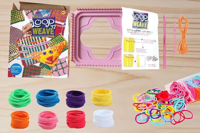 kaaper weaving loom kit for beginners adults, loom kit with 192pcs loops diy arts and crafts for girls and boys, potholder loom knitting kit for beginners (weaving loom kit)