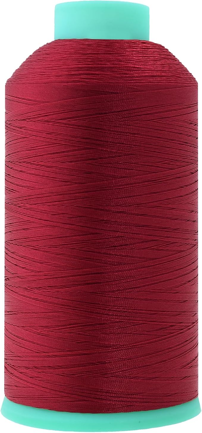 Mandala Crafts Size 46 210D T45 Bonded Nylon Thread - Maroon 2843 YDs Tex 45 Heavy Duty Sewing Threads for Leather, Jeans, Weaving, Outdoor Marine Upholstery
