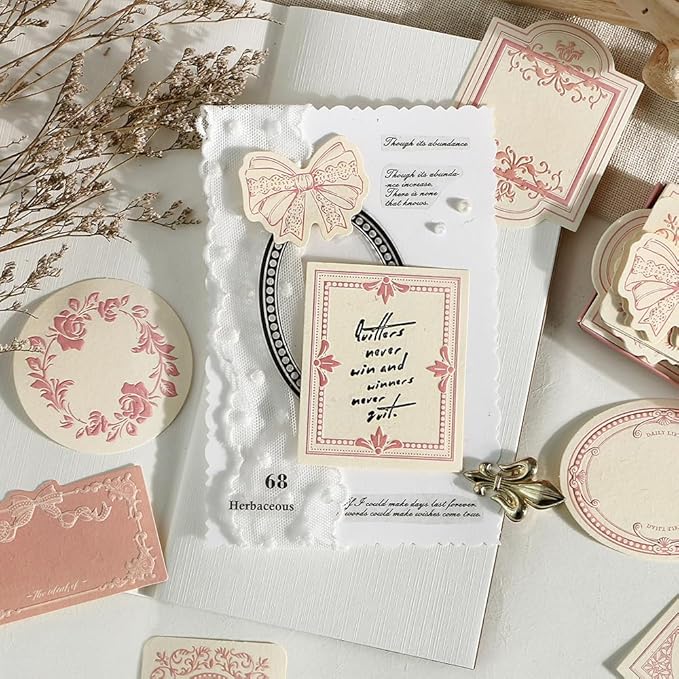 Gemmapylor 120 Pcs Vintage Scrapbook Paper Kit, Junk Journal Ephemera Paper Pack, Aesthetic Journaling Supplies, Decorative Scrapbooking Paper for Planner, Journal & DIY Crafts