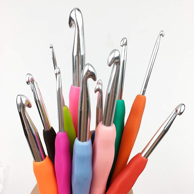 Mdoker Extra Long Crochet Hooks,Ergonomic Grip Soft Handles for Handmade DIY Crocheting,Crochet Hook Needles for Arthritic Hands,Size H/8(5.0MM)
