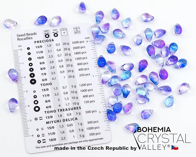 Czech 50-Piece Glass Beads, 6x9mm, Teardrop Transparent Crystal Blue Purple