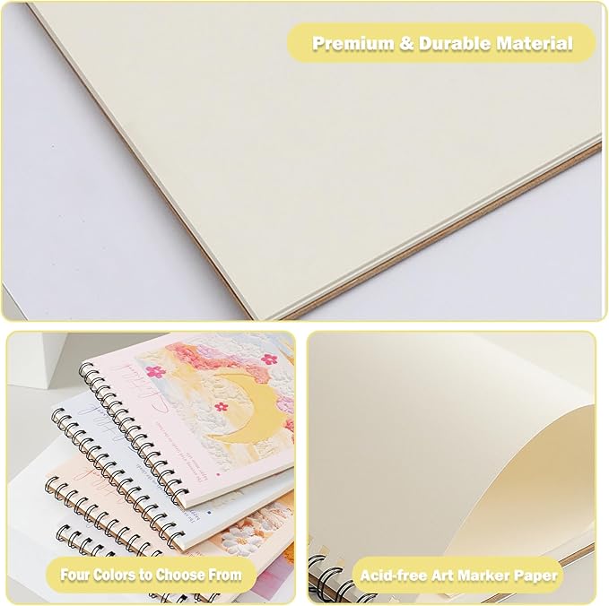 Coloring Books for Painting - Sketch Book Spiral Bound, 45 Sheets (90 Pages) 68lb/100gsm - Cute Sketch Pad 8 x 11, Ideal for Artists, Adults & Beginners (Purple)