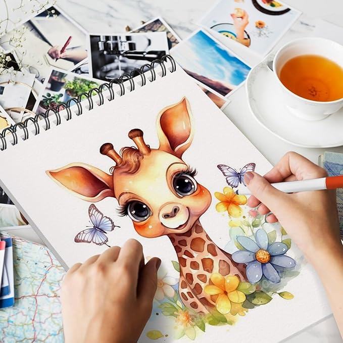 osimig 5 pack sketch book 8.5" x 11" set, top spiral bound sketch pad 150 sheet total (68lb/100gsm), drawing paper pad, sketch book for kids, artist, adult art supplies