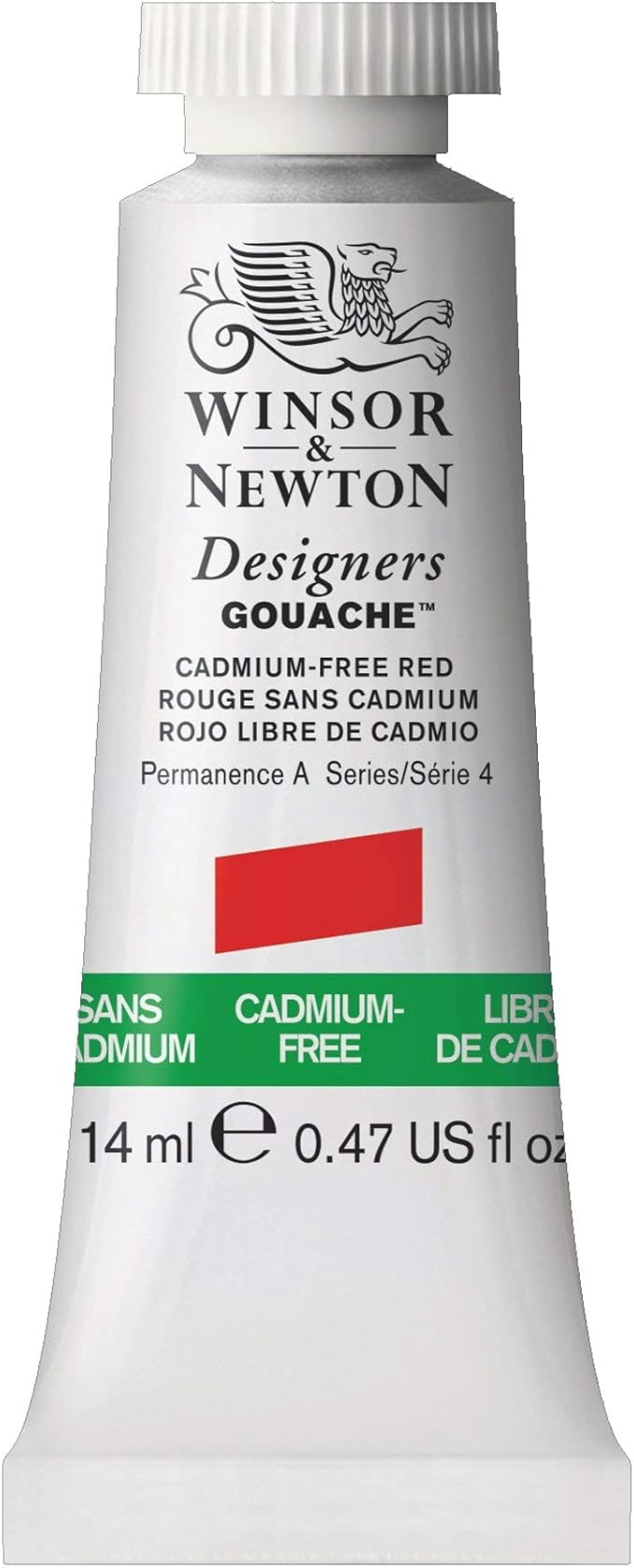 Winsor & Newton Designer's Gouache, 14 ml (0.47oz) tube, Cadmium-Free Red
