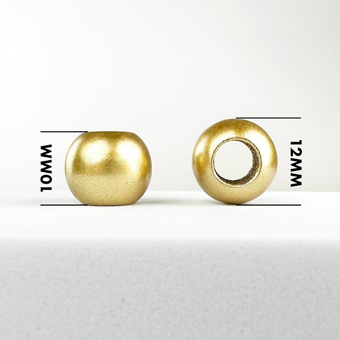 300 acrylic large hole beads for crafts 10mm x 12mm acrylic barrel beads with 5.7mm large hole, matte gold