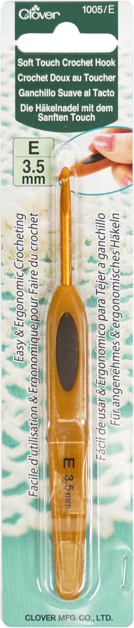 Clover Soft Touch 3.5-mm Crochet Hooks, Size E (1005/E)
