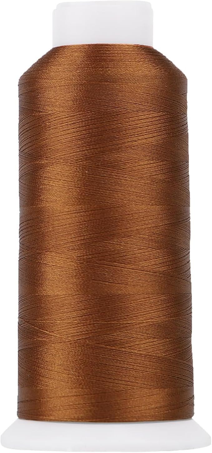 High Tenacity Polyester Embroidery Machine Thread 40WT(120D/2) 4000M Per Spool for Commercial and Domestic Embroidery Machine (Bronze-1973)