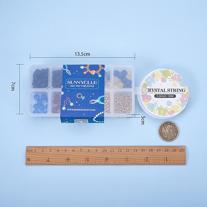SUNNYCLUE 1 Box 310Pcs DIY Multilayer Solar System Bracelet Making Kit Natural Gemstone Universe Galaxy Nine Guardian Planets Necklace Beading Christmas Bracelet Jewelry Making Starter Craft Supplies