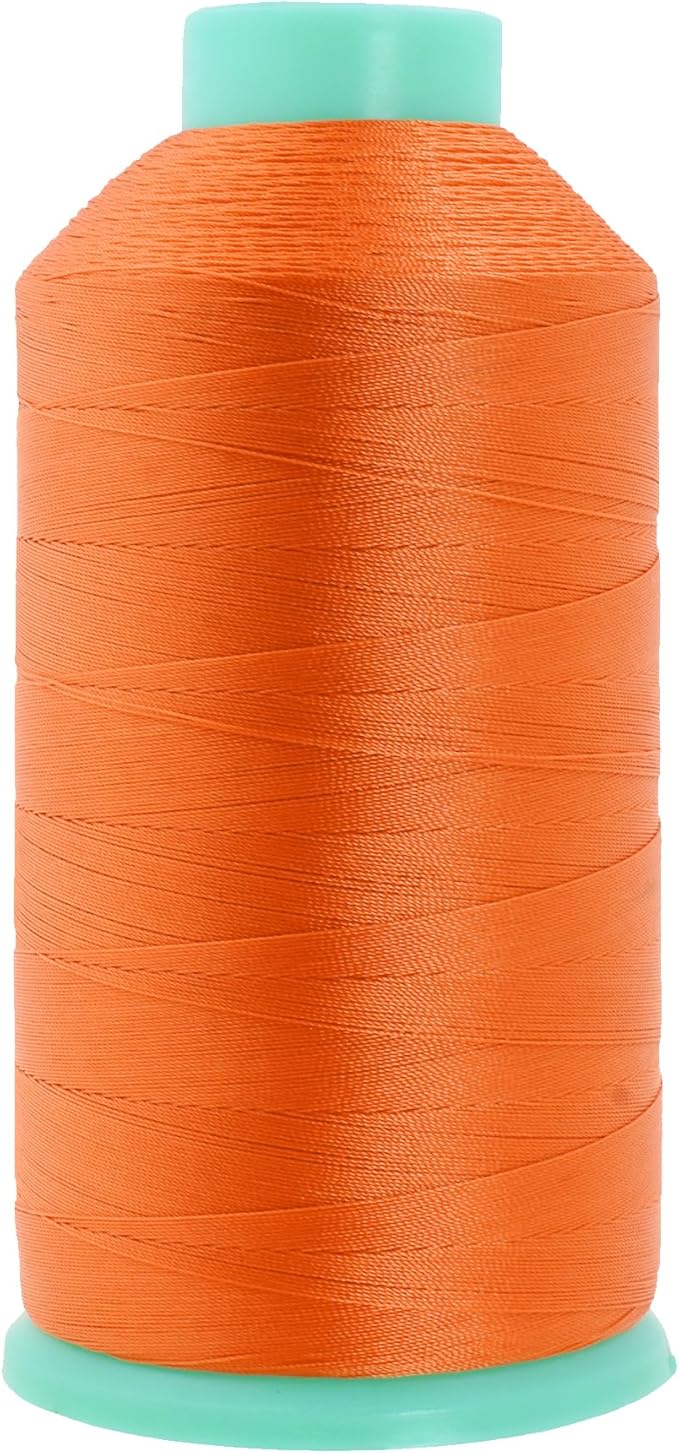 Mandala Crafts Size 46 210D T45 Bonded Nylon Thread - Orange 2843 YDs Tex 45 Heavy Duty Sewing Threads for Leather, Jeans, Weaving, Outdoor Marine Upholstery
