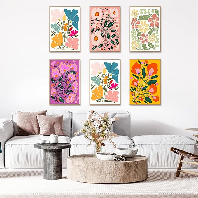 EIBEILI 6 Pack Adult Diamond Painting Set - Flowers Diamond Painting Set, 5D Diamond Painting, DIY Full Diamond Painting Gemstone Craft 11.8x15.7 inches